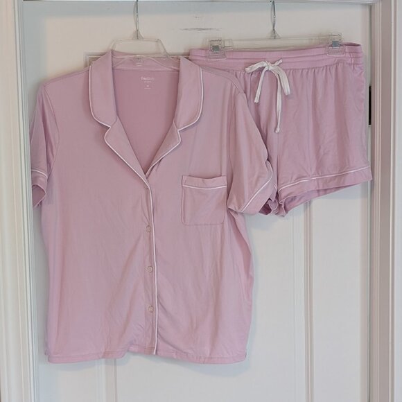 Gap Body Short Sleeve and Shorts Pajama Set, Pink, Medium - Picture 2 of 7